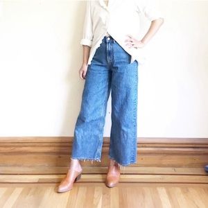 Everlane Wide Leg Crop Raw Hem High Rose Jean